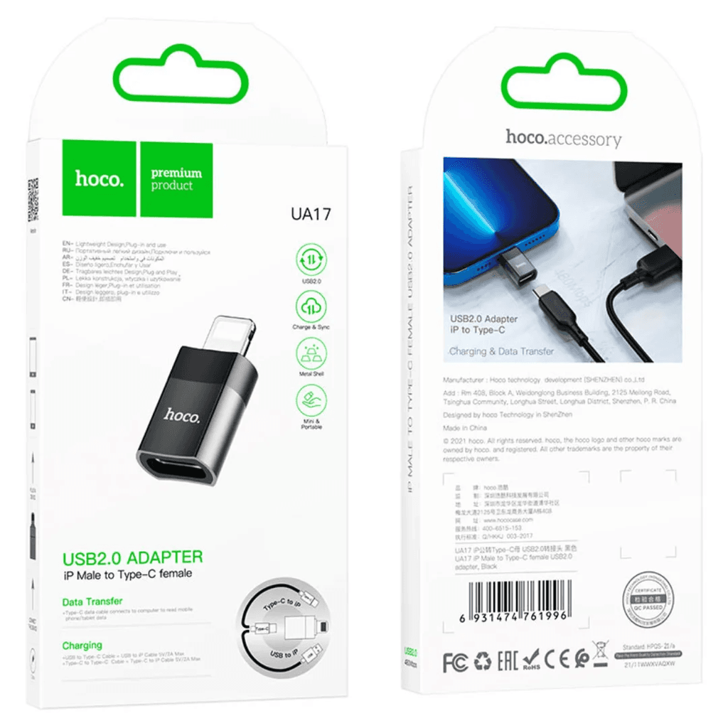 Hoco UA17 iPhone Lightning Male to Type C Female Adapter