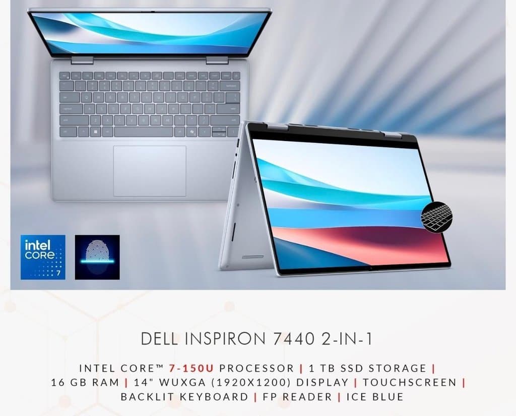 Laptop Dell Inspiron 7440 i5 14th Gen Processor, 16GB RAM, 1TB NVMe SSD, 14" FHD Display