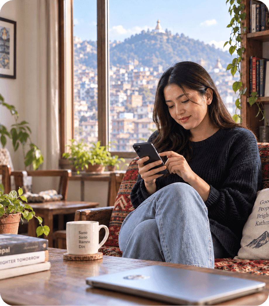 A Briz customer sharing feedback from their phone at home